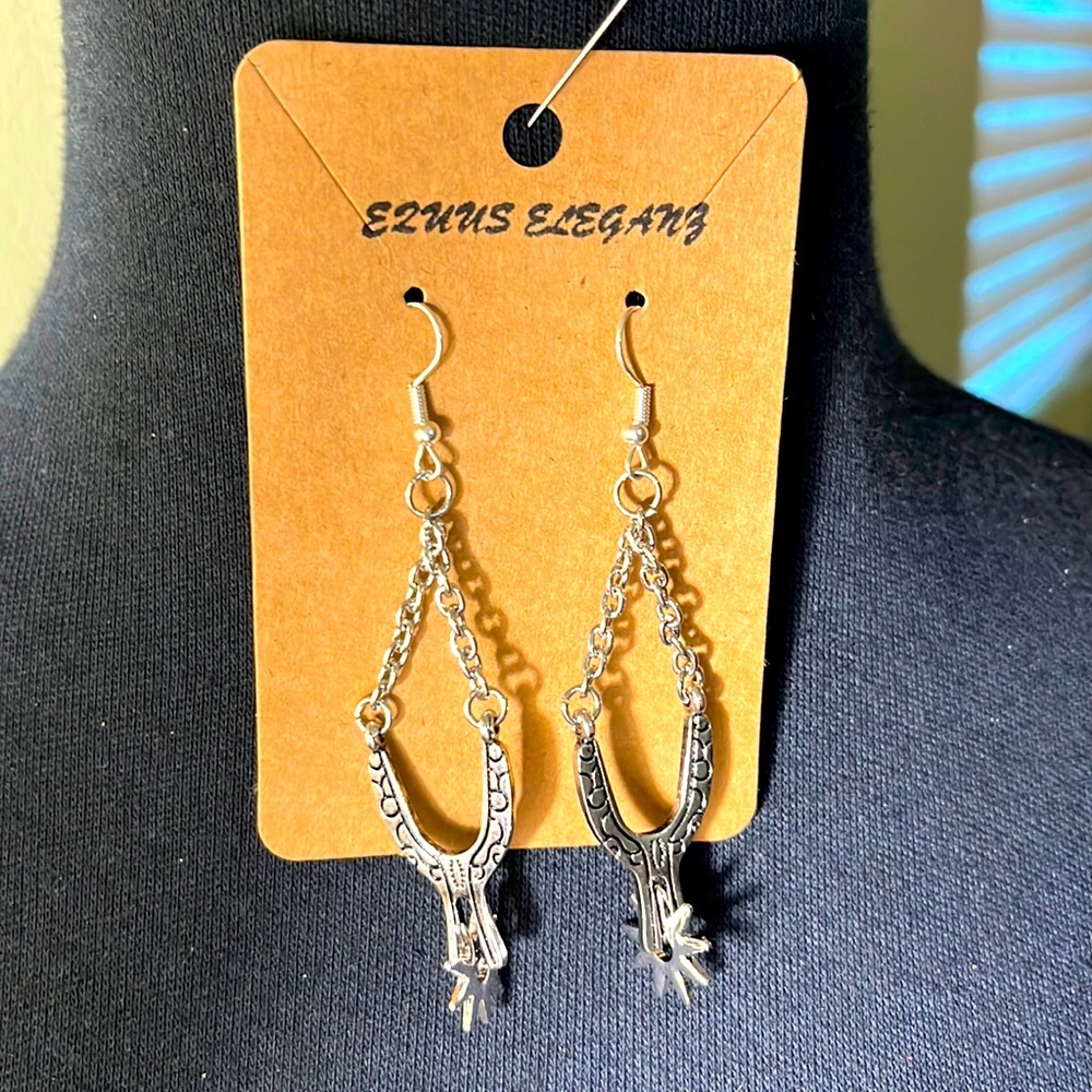 Silver Spur Earrings